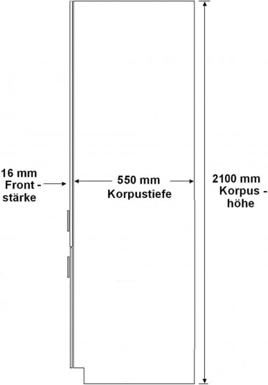 Bianca Corner II Kitchen Unit, 210 x 330 cm, High-Gloss Grey