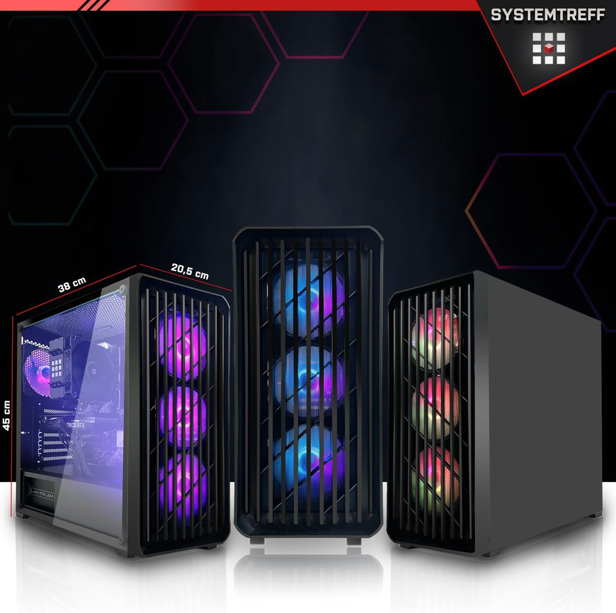 SYSTEMTREFF Gaming PC AMD Ryzen 7 5700X 8x4.6GHz | Nvidia RTX 5060 8GB DX12 | 1TB M.2 NVMe | 32GB DDR4 RAM | Windows 11 | WLAN Desktop Computer Rechner für Gamer, Zocker & Streamer