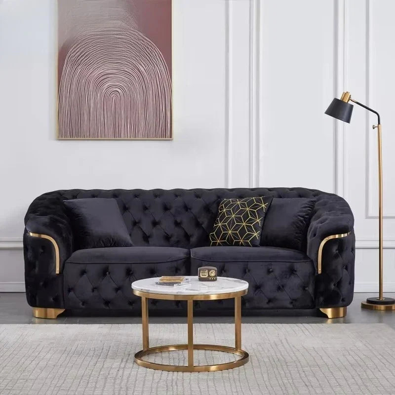 Modern luxury velvet Chesterfield Lounge sofa set