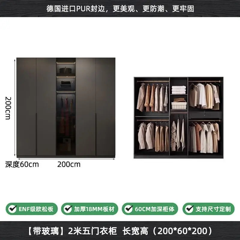 Modern Design Wordrope 2/3/4/5/6 Door Wood Clothes Sliding Wardrobe Furniture UV Bedroom Closet Wardrobes From China