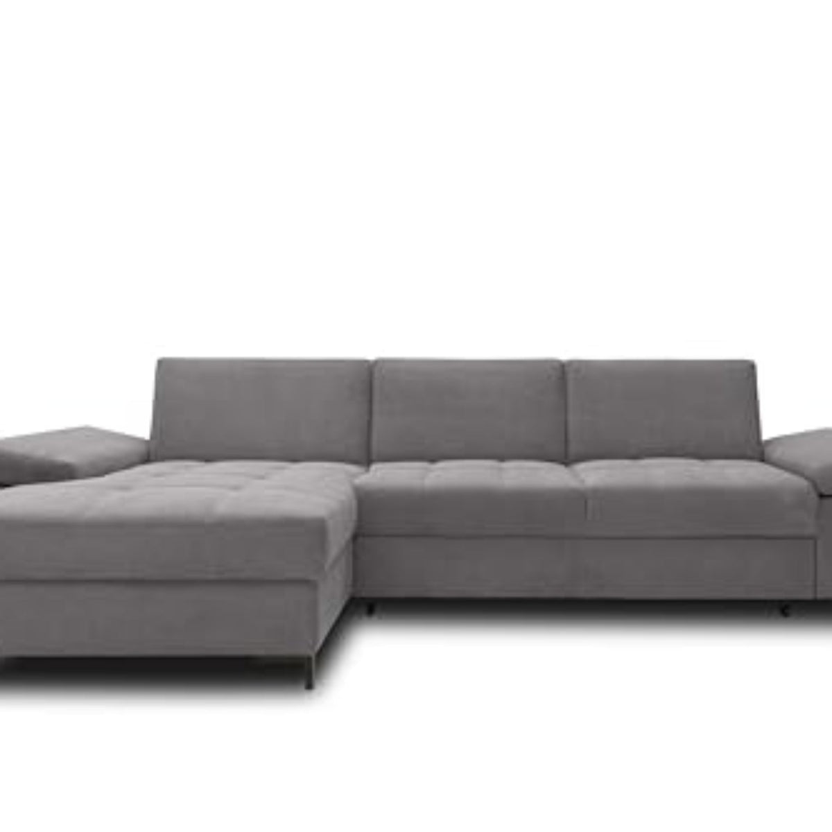 DOMO. collection Curacao Ecksofa, Schlafsofa mit Federkern und Armlehnenfunktion in L‑Form, 297 x 160 x 84 cm (B x T x H), Creme