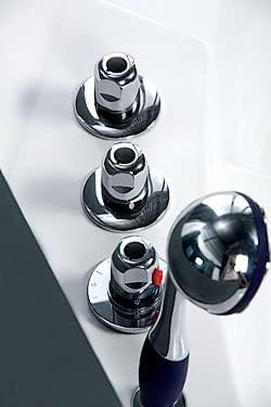 Jet-Line®| Whirlpool Indoor 2-Personen mit Hydromassage | Wanne | Badewanne | Spa Eck Badewanne | Whirlwanne 1.53 m x 1.53 m Weiss Luft und Wassersystem | Heizung | Ozon | LED Carlotta