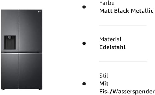 LG GSLC40PYPE Side-by-Side Kühlschrank ǀ Smart Inverter Compressor ǀ Eis- und Wasserspenderǀ Total No Frost Technologie ǀ EEK E ǀ 638 L