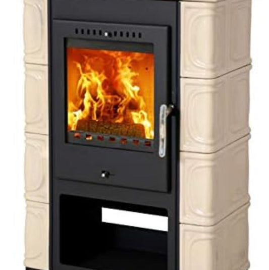 Borgholm cappuccino ceramic tiled stove, 7 kW