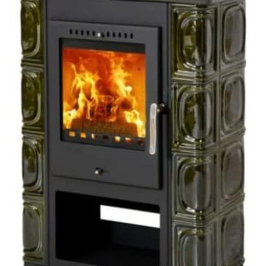 Borgholm Tiled Stove 7 kW Ceramic Olive Green