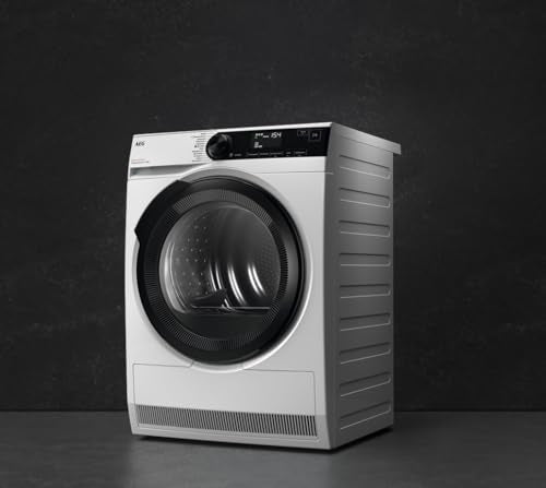 AEG Heat Pump Dryer 8 kg, Test Winner of Stiftung Warentest, Series 8000 AbsoluteCare - Wool and Silk Drying, C, Energy Saving, Drum Lighting, Wrinkle Protection, Gentle Drum, TR8AMZ68