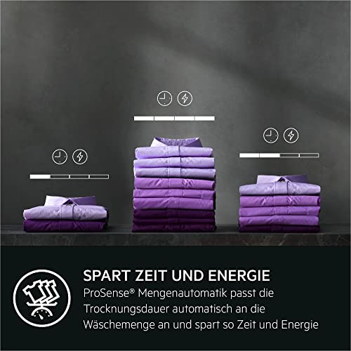 AEG Heat Pump Dryer 8 kg, Test Winner of Stiftung Warentest, Series 8000 AbsoluteCare - Wool and Silk Drying, C, Energy Saving, Drum Lighting, Wrinkle Protection, Gentle Drum, TR8AMZ68