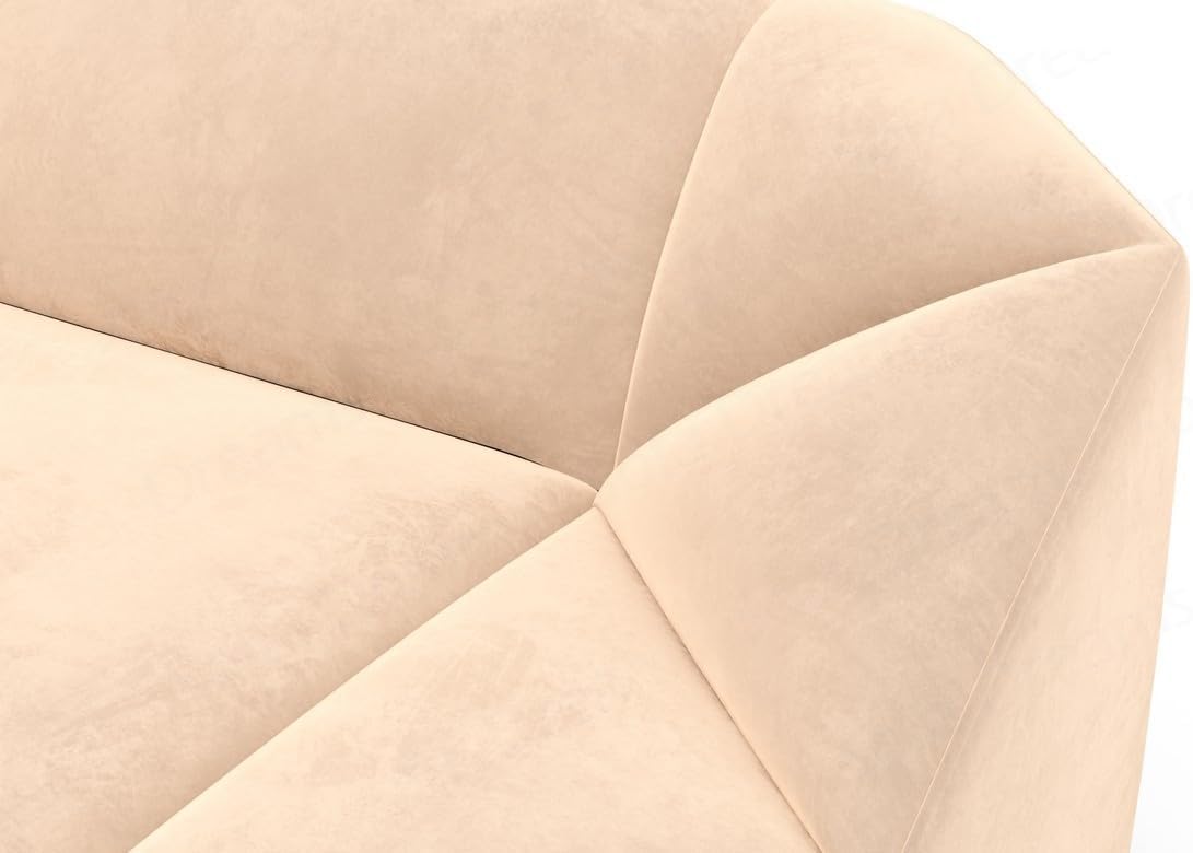 Wohnlandschaft Cabrera U-Shape Fabric Sofa in Velvet Designer Sofa Sun Velvet (Green, Ottoman Left)