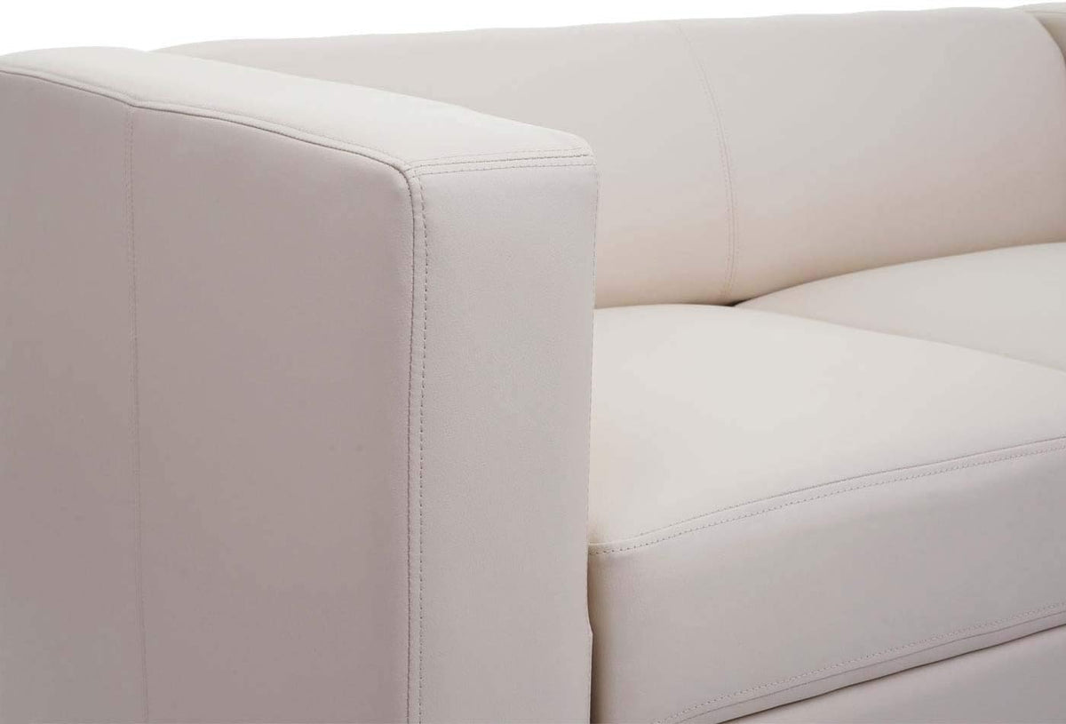 Mendler 3-2-1 Sofagarnitur Couchgarnitur Loungesofa Lille - Leder, Creme