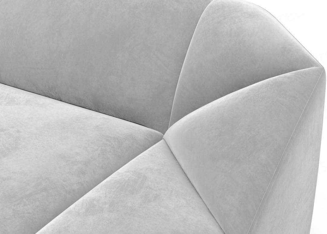 Wohnlandschaft Cabrera U-Shape Fabric Sofa in Velvet Designer Sofa Sun Velvet (Green, Ottoman Left)
