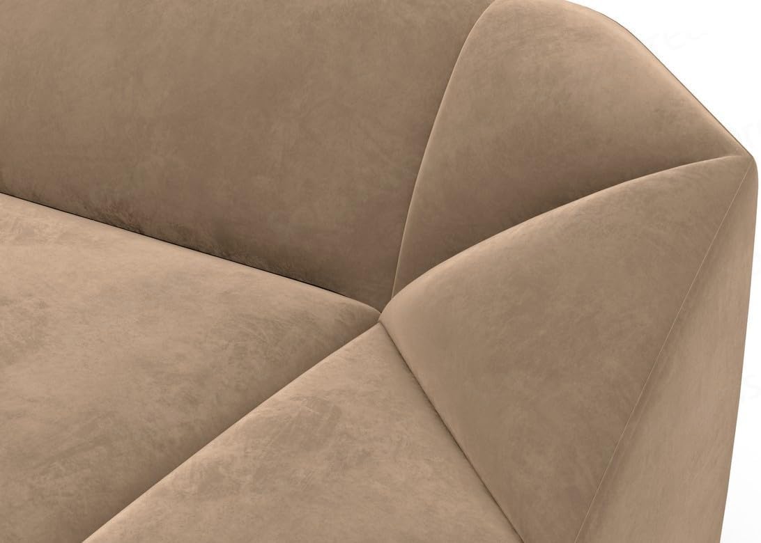 Wohnlandschaft Cabrera U-Shape Fabric Sofa in Velvet Designer Sofa Sun Velvet (Green, Ottoman Left)
