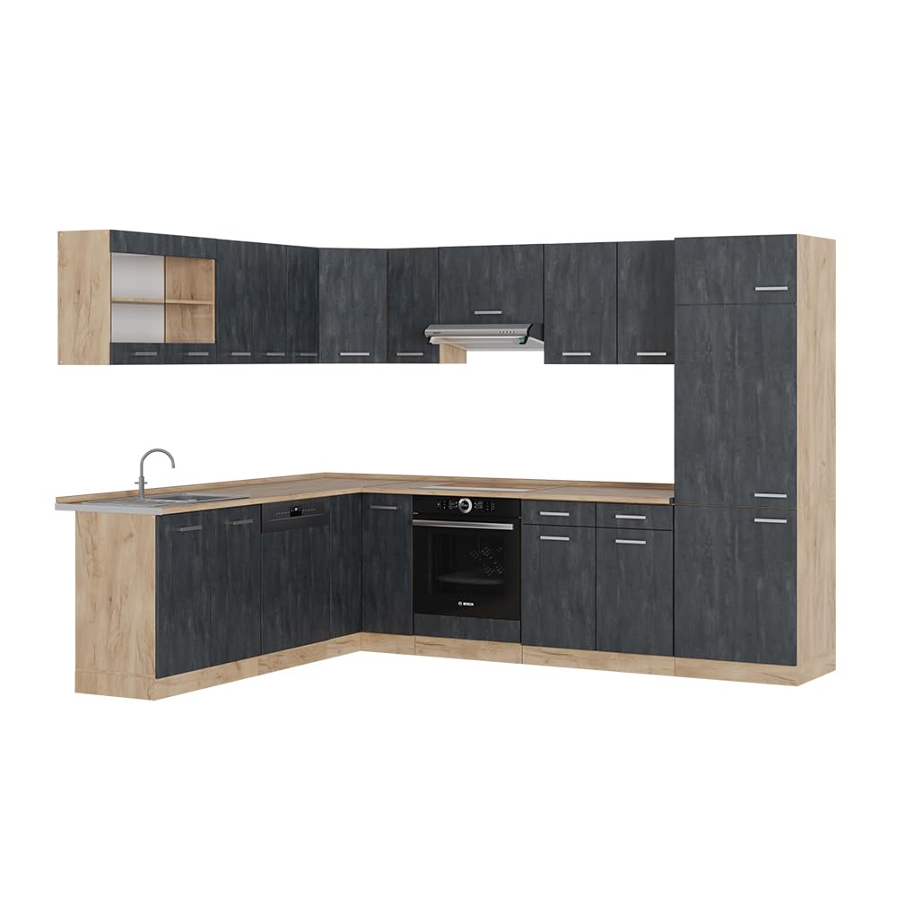 Vicco Goldkraft Kitchen Unit R-Line Corner 287 x 277 cm