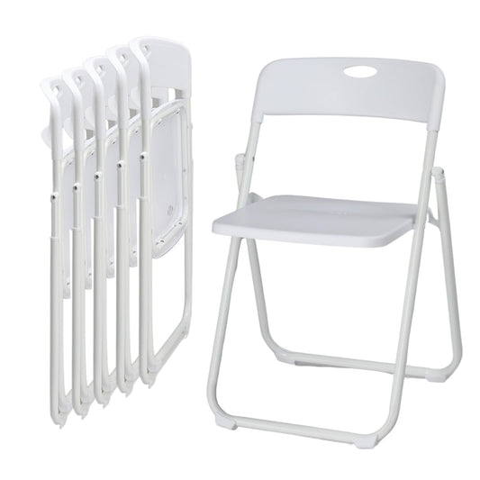 Karl home 6 PCS Plastic Folding Chair, Lightweight Foldable Chair, White