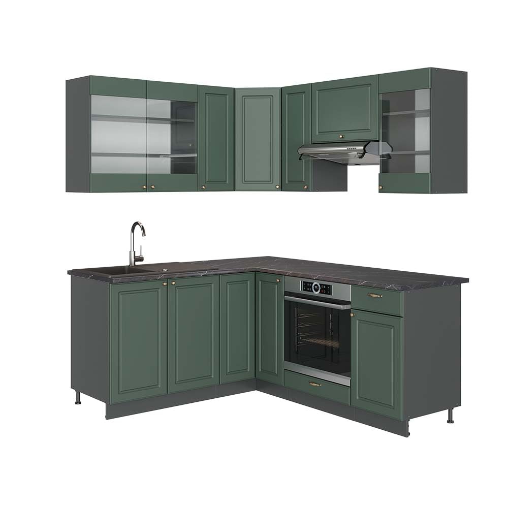 Vicco Fame-Line Corner Kitchen 160 x 190 cm White High Gloss / Anthracite without Worktop