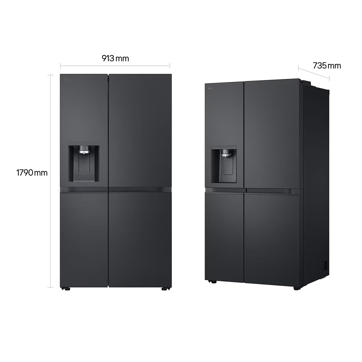 LG GSLC40PYPE Side-by-Side Kühlschrank ǀ Smart Inverter Compressor ǀ Eis- und Wasserspenderǀ Total No Frost Technologie ǀ EEK E ǀ 638 L