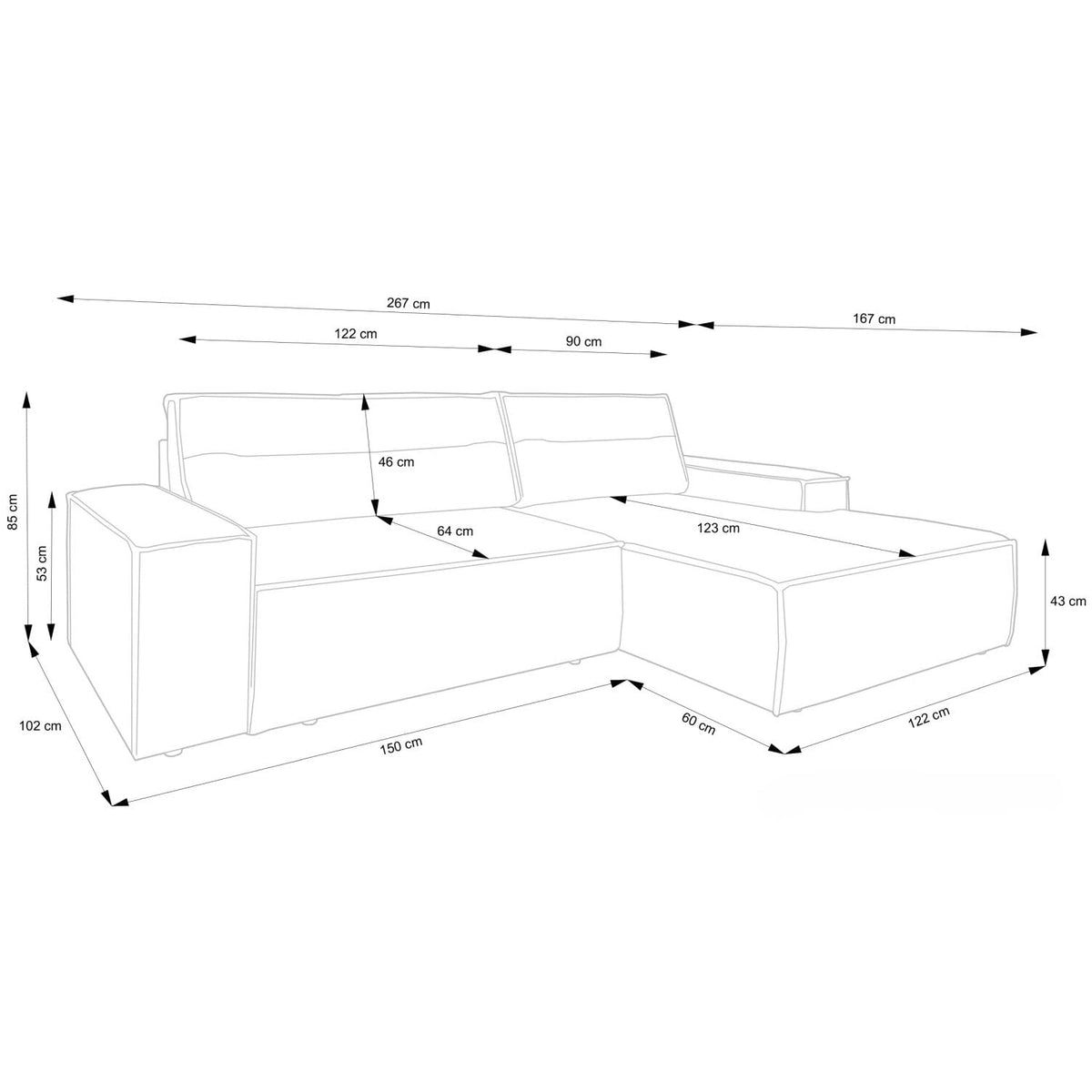 Selsey Sofa Corner Sofa Bed Couch with Storage Space Sleep Function Easy Care Polyurethane Foam L Shape Right Farese Beige Corduroy Look