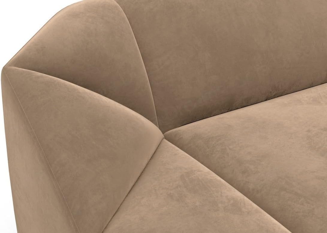Wohnlandschaft Cabrera U-Shape Fabric Sofa in Velvet Designer Sofa Sun Velvet (Green, Ottoman Left)