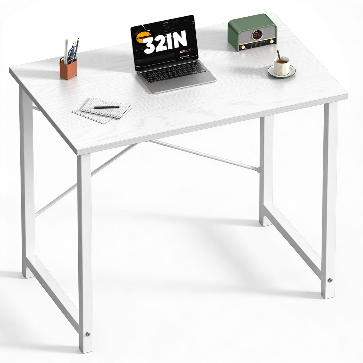 DUMOS 32 Inch Small Computer Desk, Gaming Desks for Home Office Bedroom