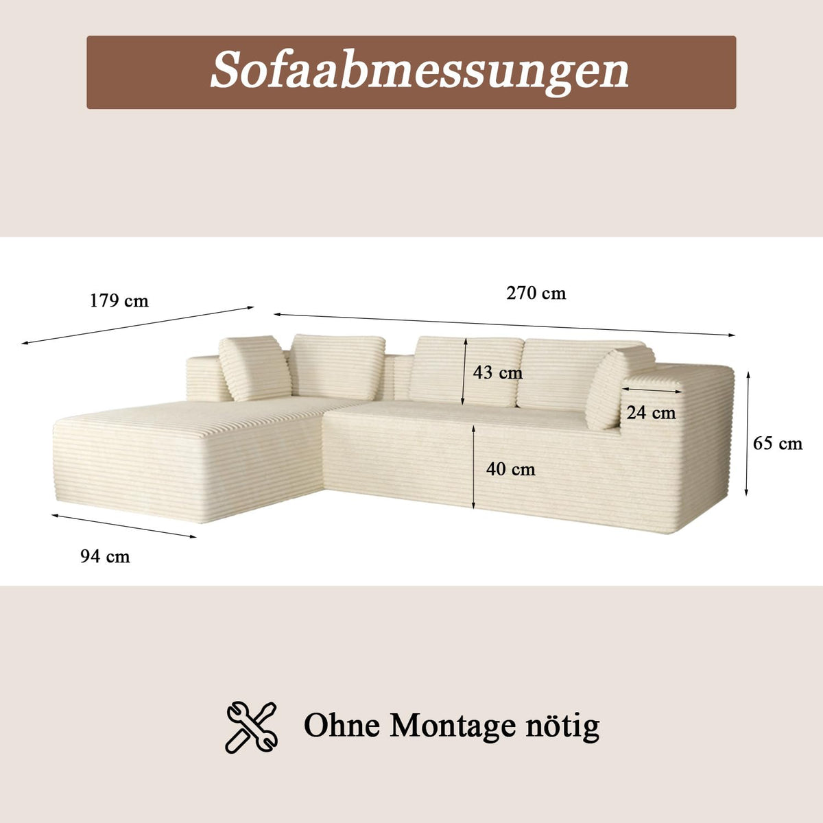 CASSILANDO Ecksofa mit Schlaffunktion