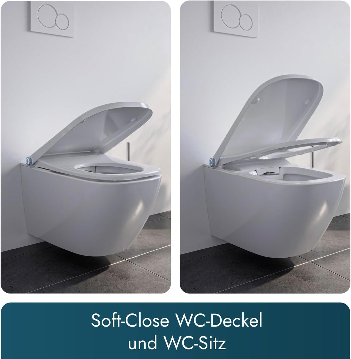 BERNSTEIN Dusch-WC Pro+ 1104 in Weiß mit 5 Jahre Garantieerweiterung, Spülrandloses Hänge-WC mit Bidet Funktion – Komplettanlage mit Fernbedienung Absenkautomatik selbstreinigende Düse