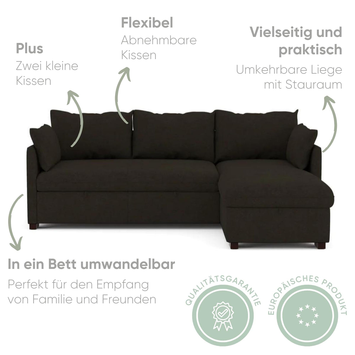 Aquinos BUDWING Orlando Ecksofa mit Schlaffunktion