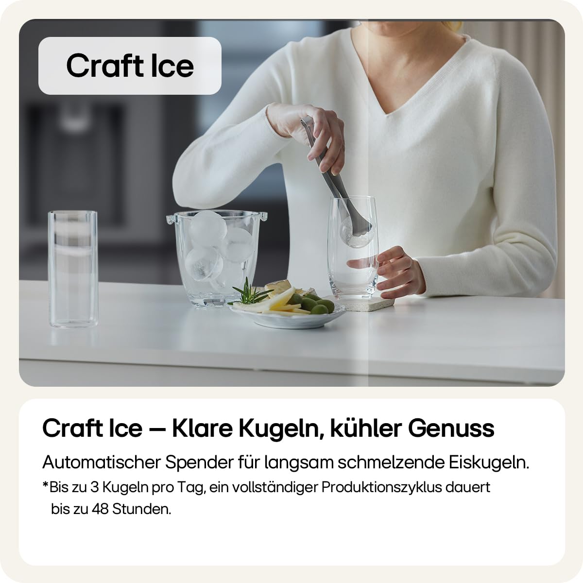 LG GSXE90MBDD Side by Side Kühlschrank mit InstaView Craft Ice | Door in Door | Crushed Ice -und Wasserspender EEK: Klasse D | 628 Liter Kapazität | Festwasseranschluss | Total No Frost