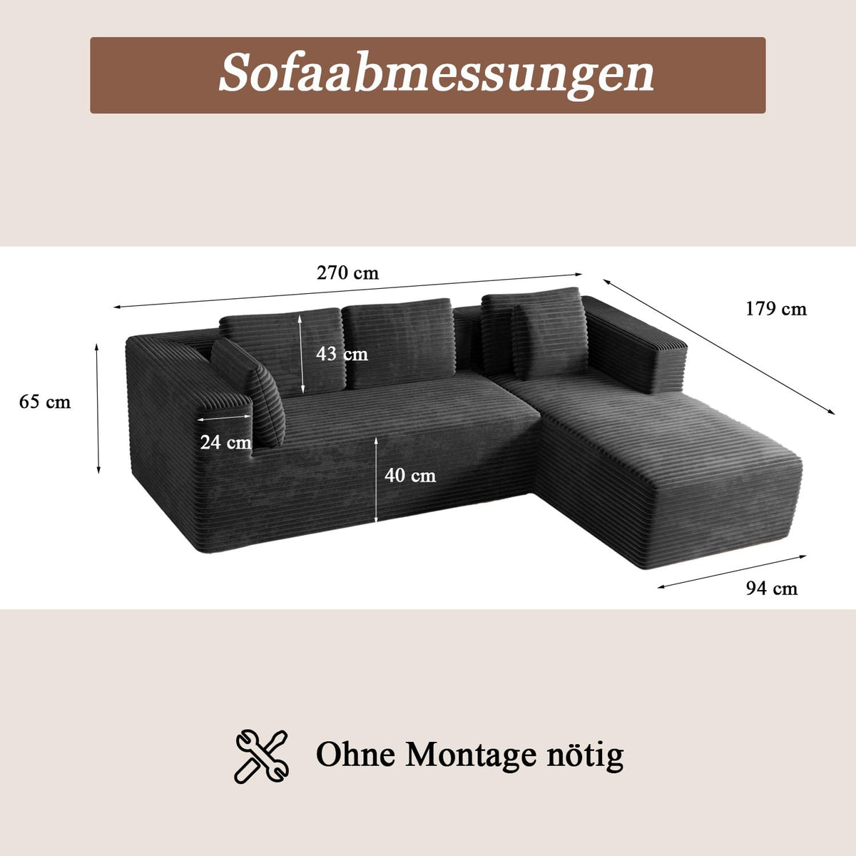 CASSILANDO Ecksofa mit Schlaffunktion
