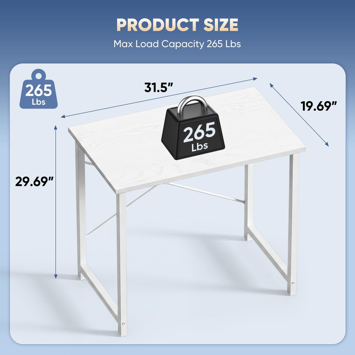 DUMOS 32 Inch Small Computer Desk, Gaming Desks for Home Office Bedroom
