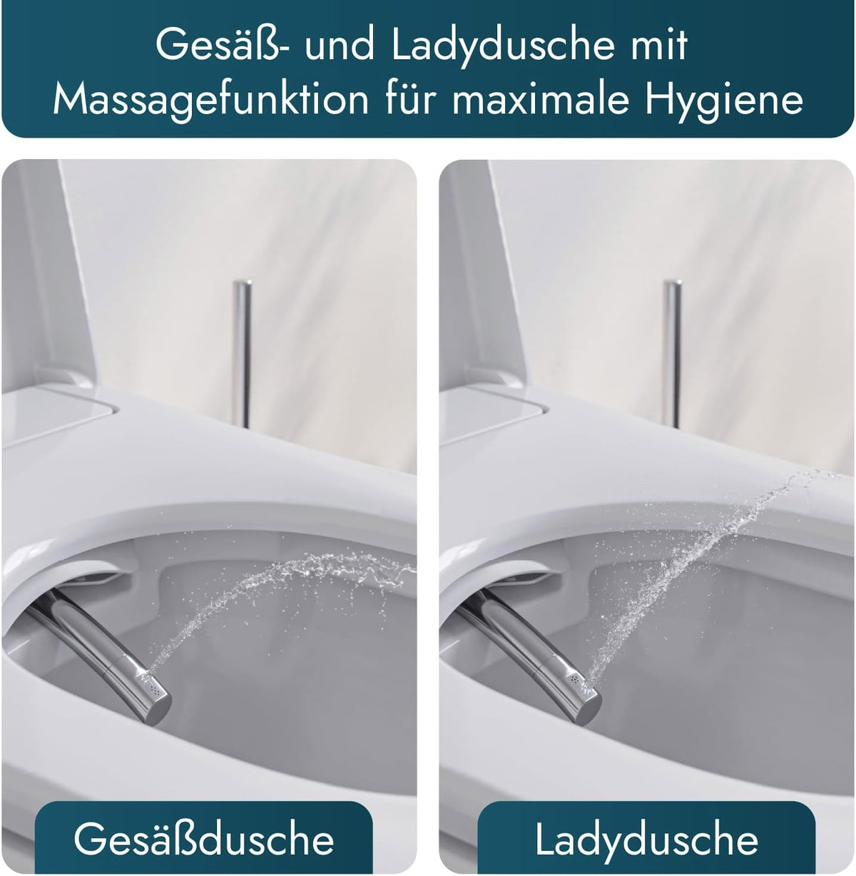 BERNSTEIN Dusch-WC Pro+ 1104 in Weiß mit 5 Jahre Garantieerweiterung, Spülrandloses Hänge-WC mit Bidet Funktion – Komplettanlage mit Fernbedienung Absenkautomatik selbstreinigende Düse