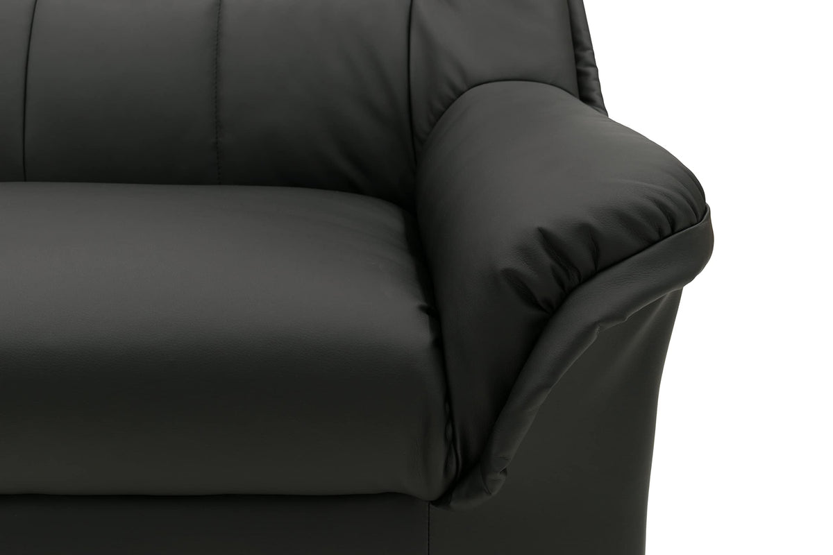 DOMO. collection Berlin Corner Sofa, Timeless Leather Corner Sofa with High-Quality Spring Core Padding, L-shaped Faux Leather, Couch 205 x 250 x 89 cm, Black