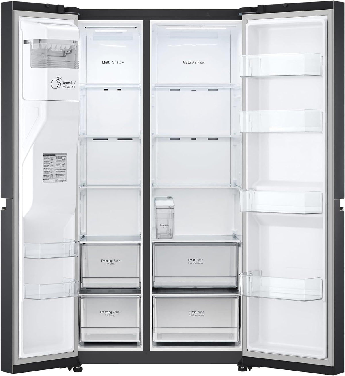 LG GSLC40PYPE Side-by-Side Kühlschrank ǀ Smart Inverter Compressor ǀ Eis- und Wasserspenderǀ Total No Frost Technologie ǀ EEK E ǀ 638 L