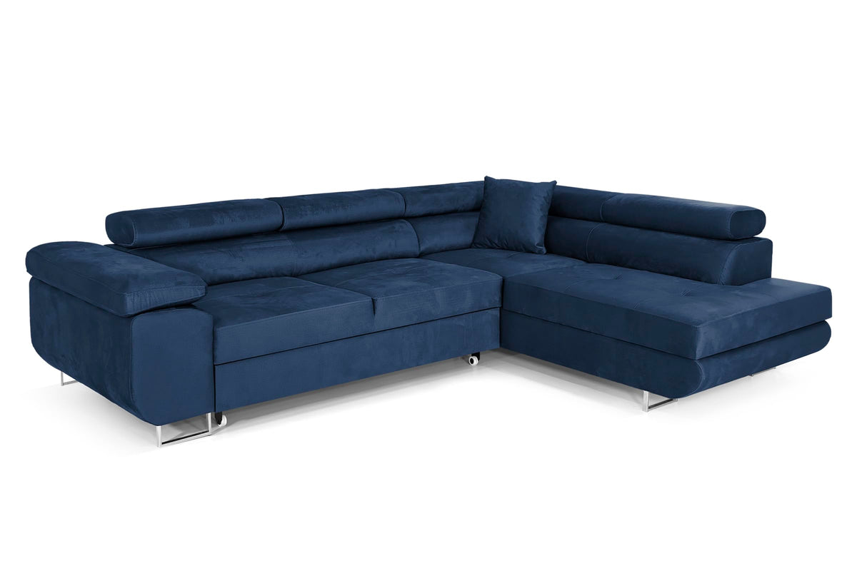 Pasti L-Shaped Corner Sofa with Sleep Function, Sofa Couch with Bed Box, 3-Seater Corner Sofa, Sofa Bed for Living Room, Big Sofa Couch with Sleep Function (Light Grey, Ottoman