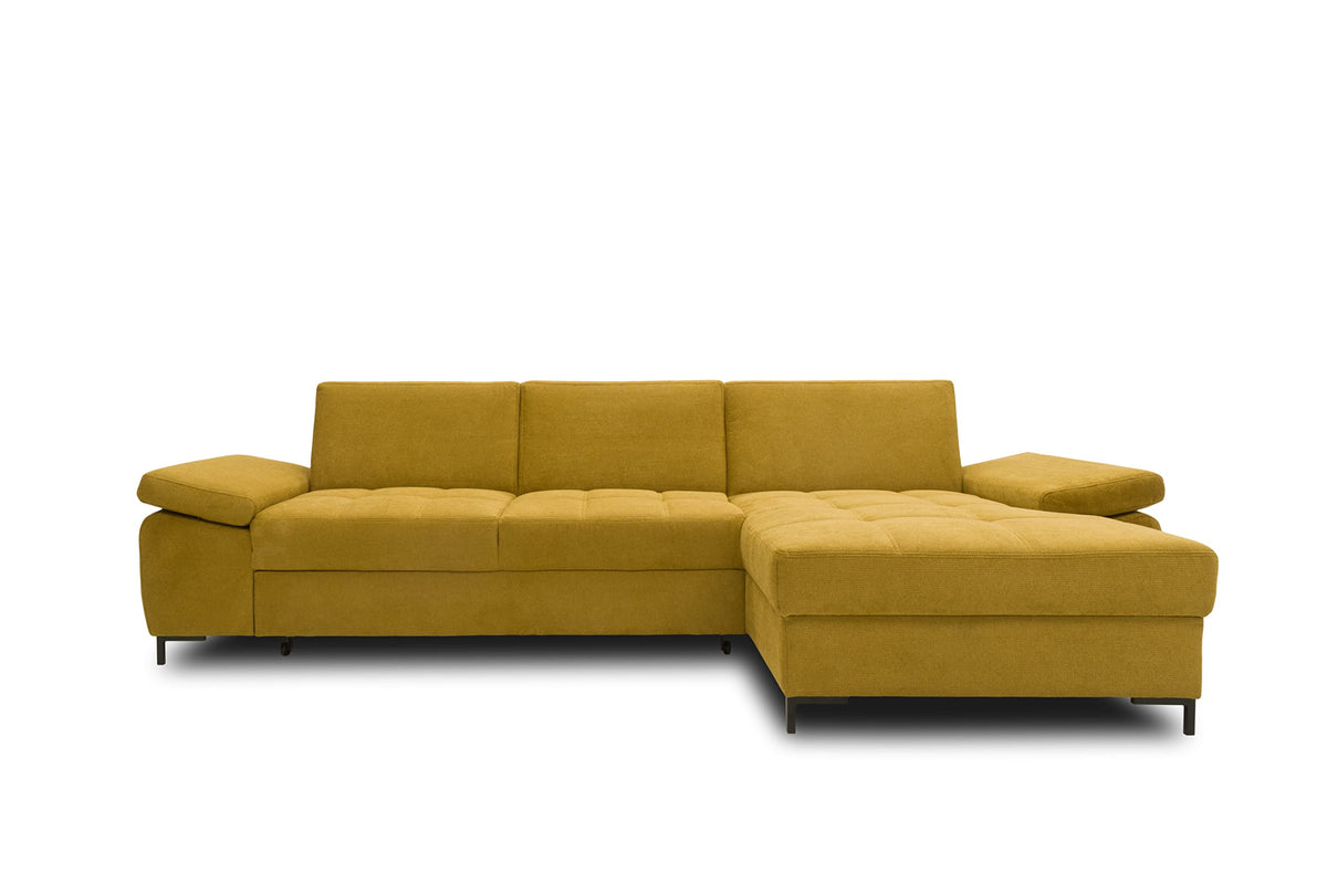 DOMO. collection Curacao Ecksofa, Schlafsofa mit Federkern und Armlehnenfunktion in L‑Form, 297 x 160 x 84 cm (B x T x H), Creme