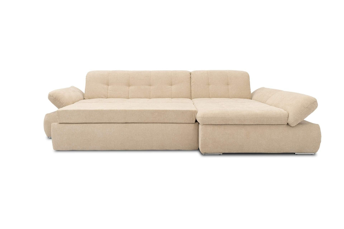 DOMO. collection Moric Corner Sofa, L-Shaped, Corner Sofa, L-shaped, 300 x 172 x 80 cm (W x D x H), Beige