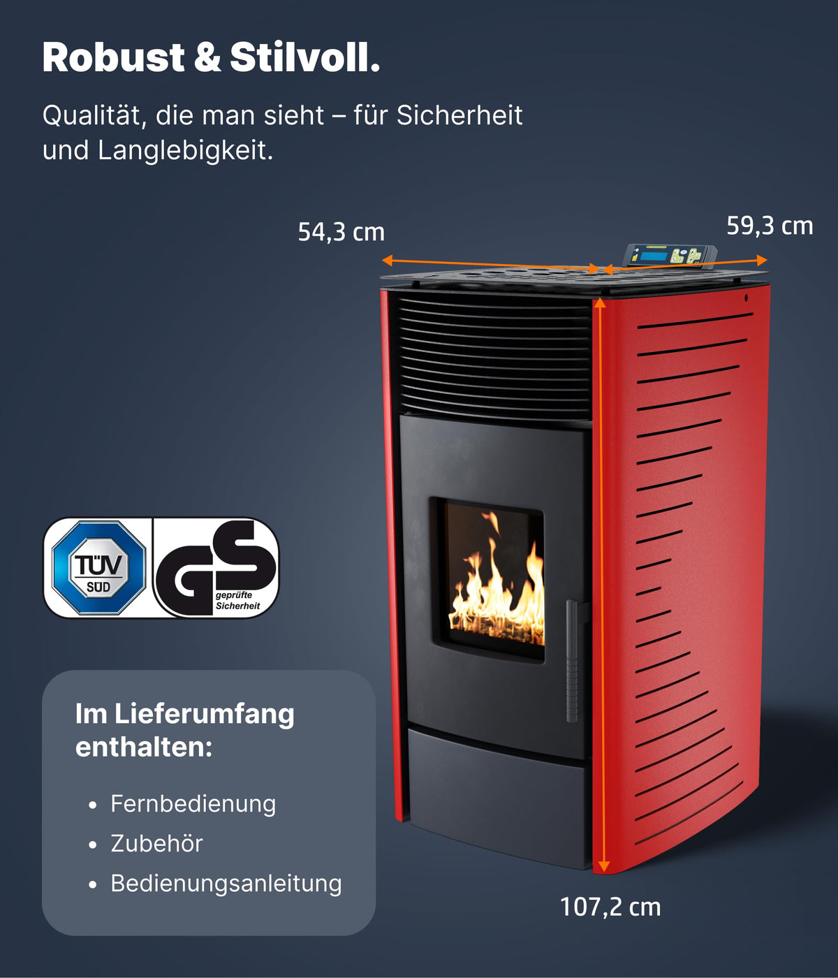 Nemaxx Pellet Stove, Pellet Fireplace