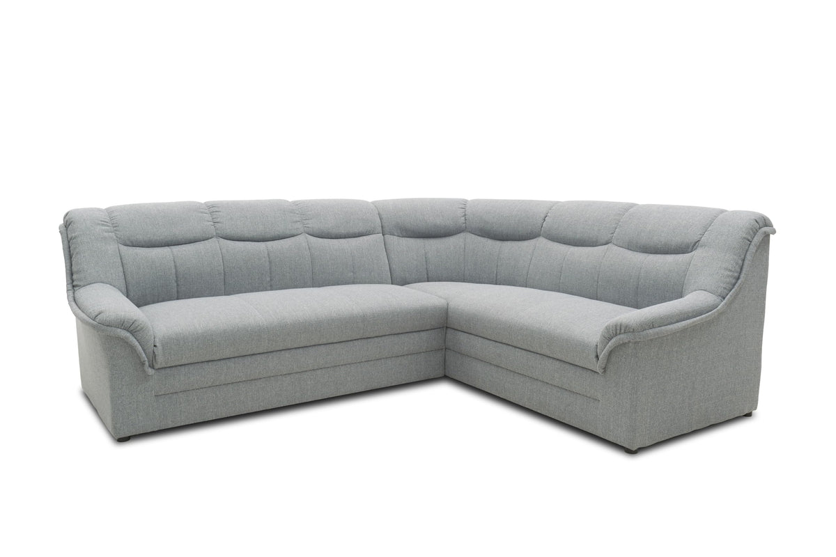 DOMO. collection Berlin Corner Sofa, Timeless Leather Corner Sofa with High-Quality Spring Core Padding, L-shaped Faux Leather, Couch 205 x 250 x 89 cm, Black