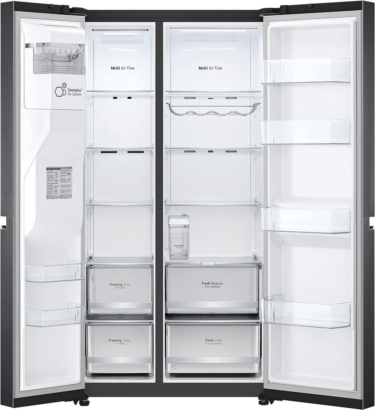 LG GSLC40PYPE Side-by-Side Kühlschrank ǀ Smart Inverter Compressor ǀ Eis- und Wasserspenderǀ Total No Frost Technologie ǀ EEK E ǀ 638 L