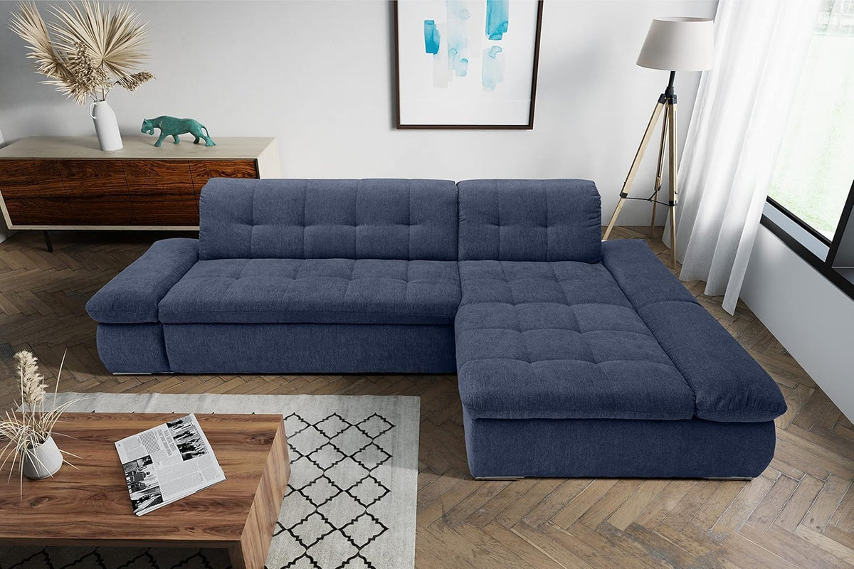DOMO. collection Moric Corner Sofa, L-Shaped, Corner Sofa, L-shaped, 300 x 172 x 80 cm (W x D x H), Beige