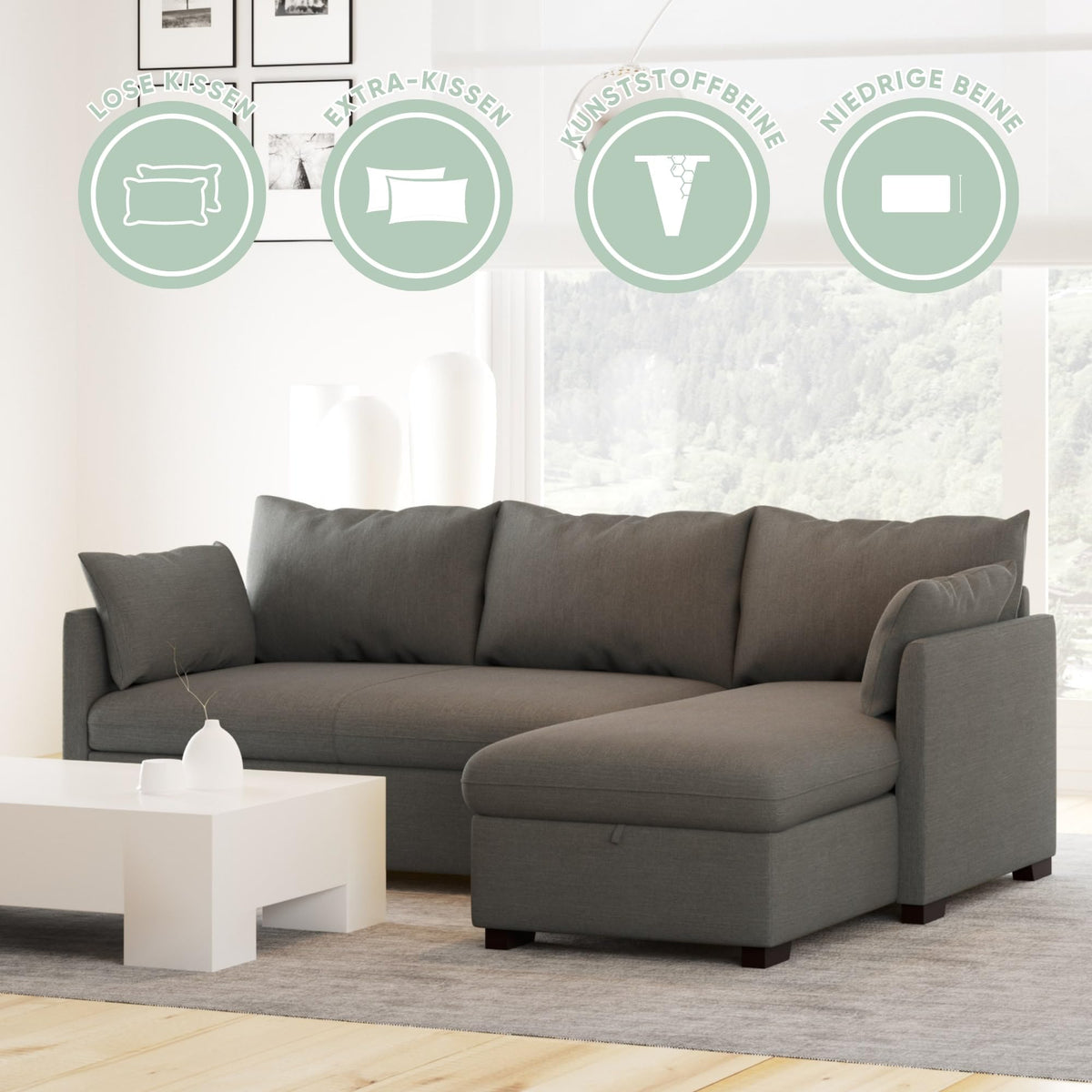 Aquinos BUDWING Orlando Ecksofa mit Schlaffunktion