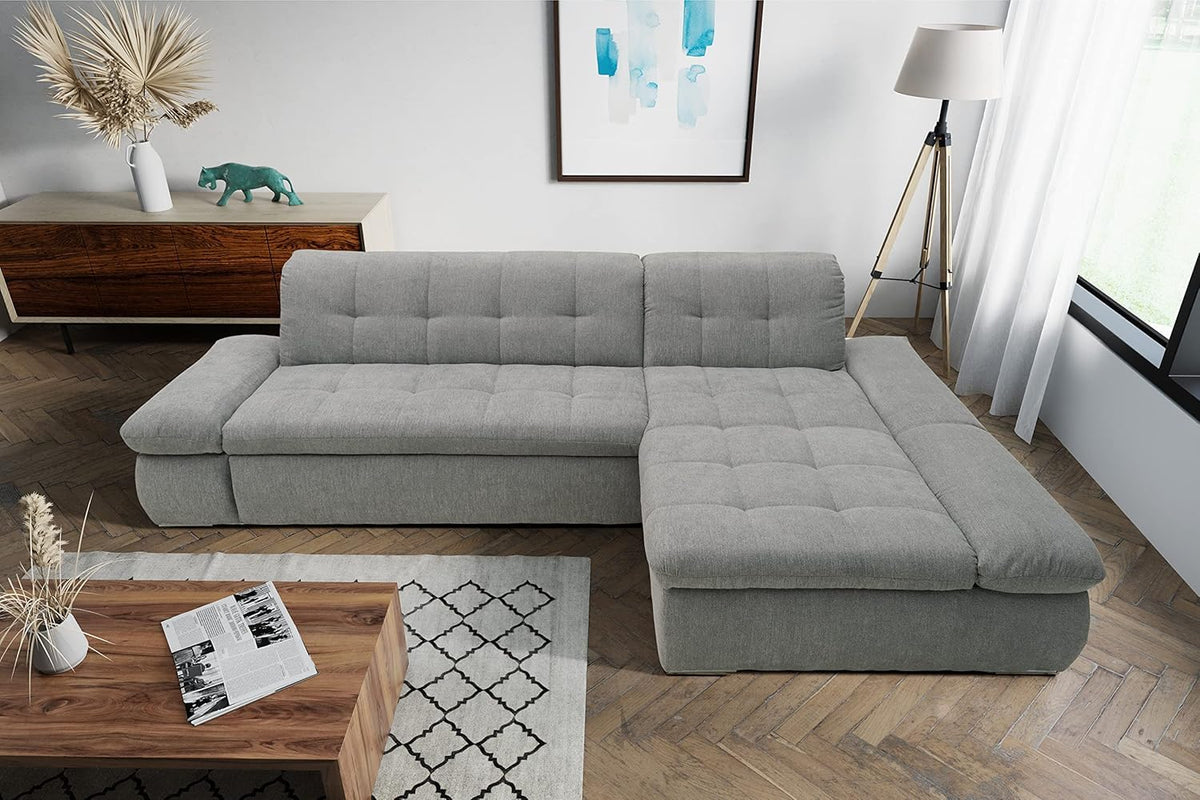 DOMO. collection Moric Corner Sofa, L-Shaped, Corner Sofa, L-shaped, 300 x 172 x 80 cm (W x D x H), Beige