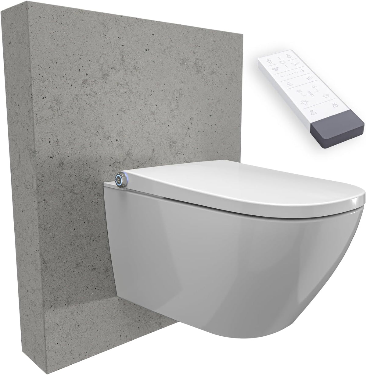 BERNSTEIN Dusch-WC Pro+ 1104 in Weiß mit 5 Jahre Garantieerweiterung, Spülrandloses Hänge-WC mit Bidet Funktion – Komplettanlage mit Fernbedienung Absenkautomatik selbstreinigende Düse