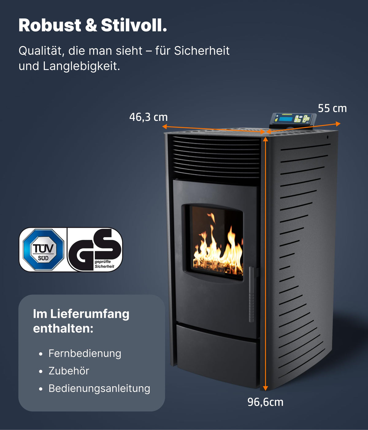 Nemaxx Pellet Stove, Pellet Fireplace