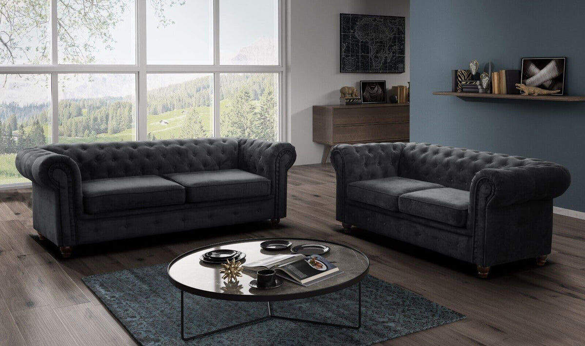 Easy4You Chesterfield Black Set