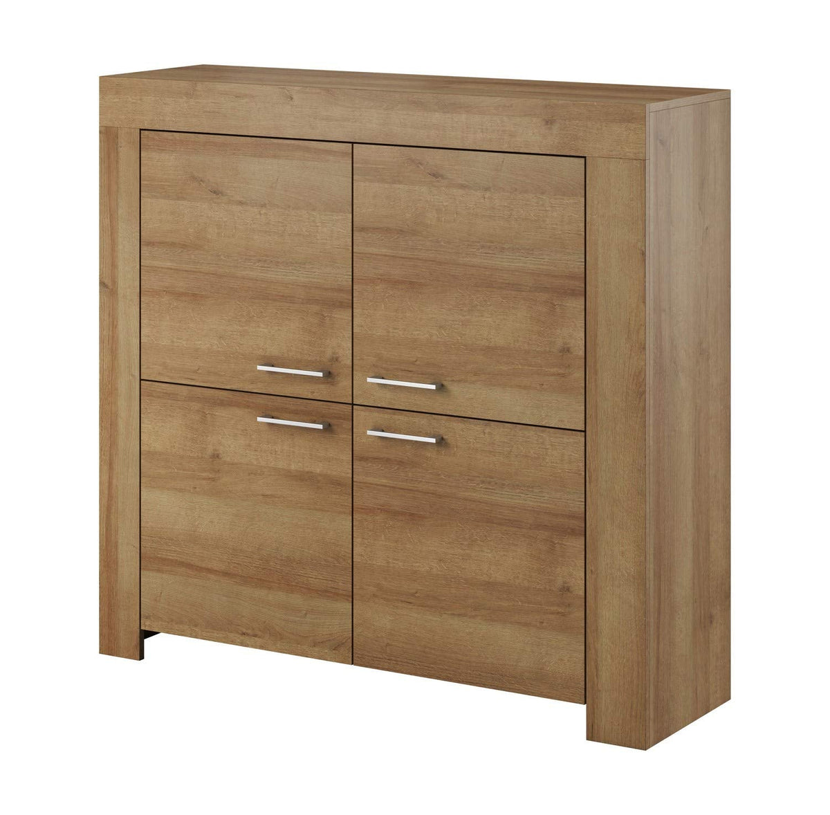 Furniture24 Wohnzimmer Set Wohnwand Sky Tv Schrank Vitrine Hängeregal Kommode Sideboard Couchtisch (Riviera Eiche)