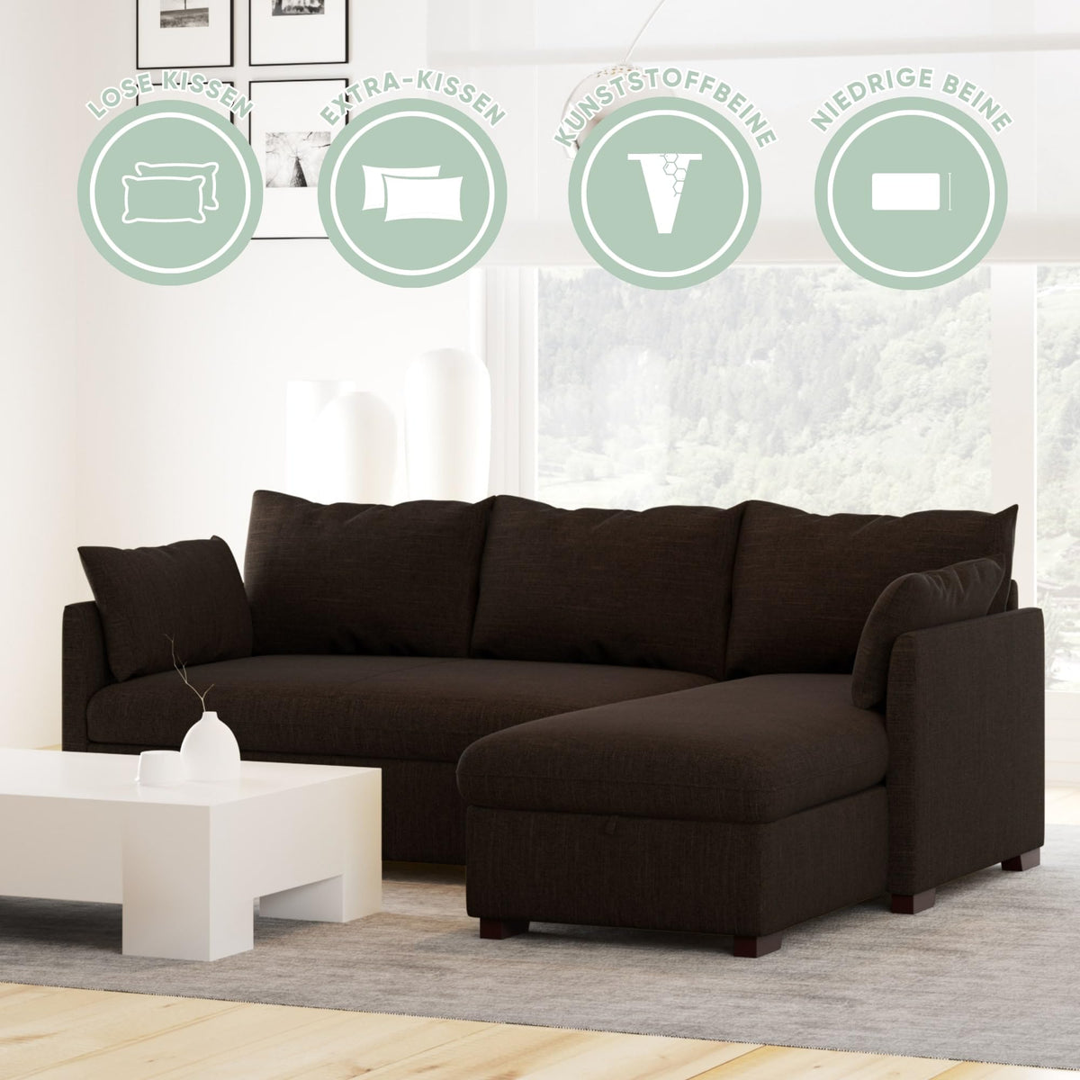 Aquinos BUDWING Orlando Ecksofa mit Schlaffunktion