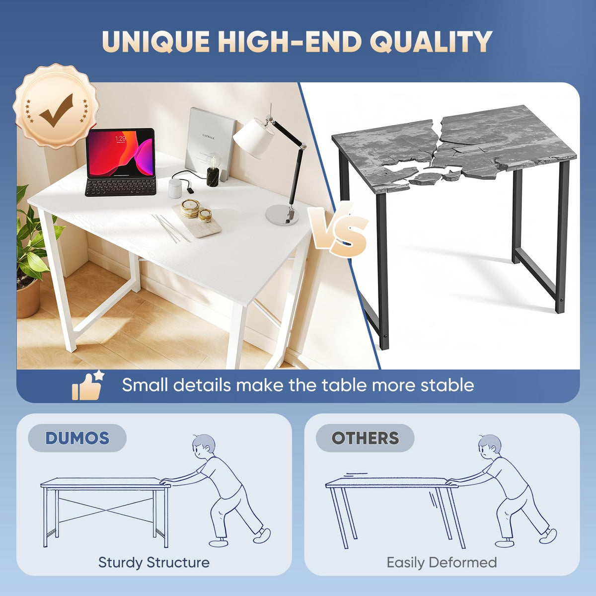 DUMOS 32 Inch Small Computer Desk, Gaming Desks for Home Office Bedroom