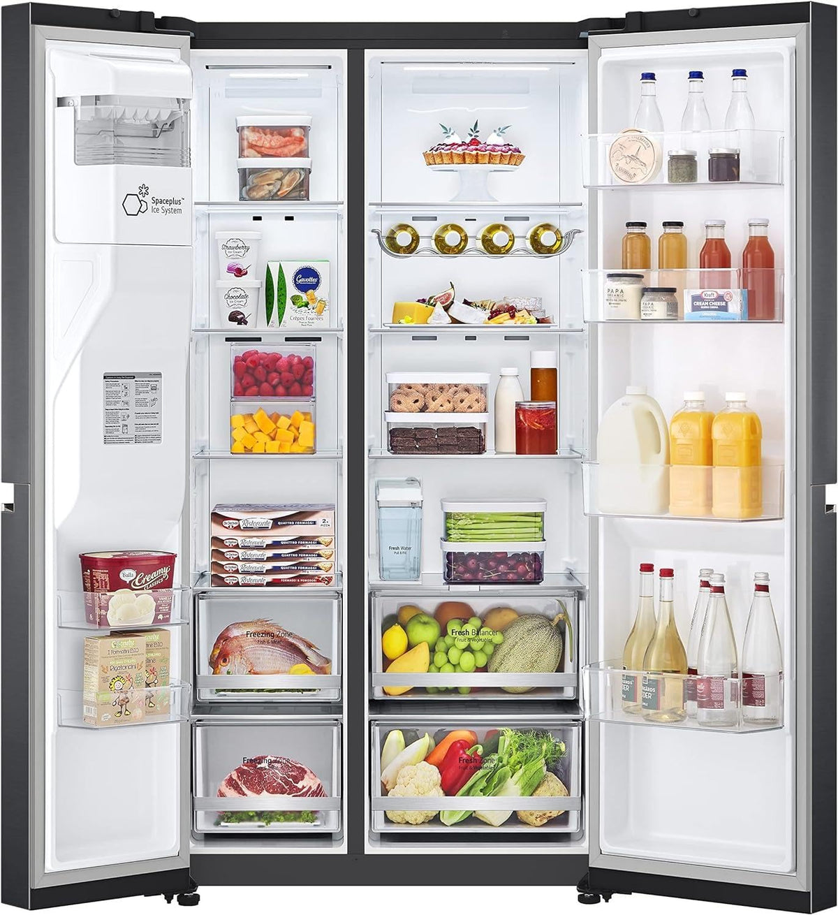 LG GSLC40PYPE Side-by-Side Kühlschrank ǀ Smart Inverter Compressor ǀ Eis- und Wasserspenderǀ Total No Frost Technologie ǀ EEK E ǀ 638 L