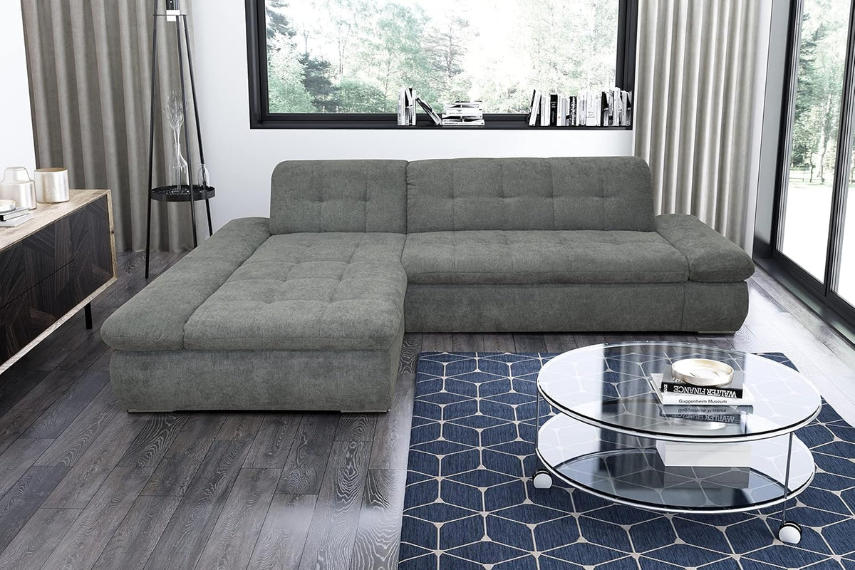DOMO. collection Moric Corner Sofa, L-Shaped, Corner Sofa, L-shaped, 300 x 172 x 80 cm (W x D x H), Beige