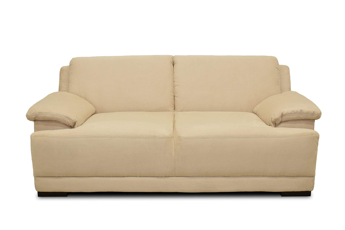DOMO. collection Sofa Telos, 3-Sitzer Boxspringsofa, 3er Sofa mit Boxspringfederung, zeitlose Couch mit breiten Armlehnen, Polstergarnitur 218 x 96 x 80 cm (BxTxH), beige (hell)