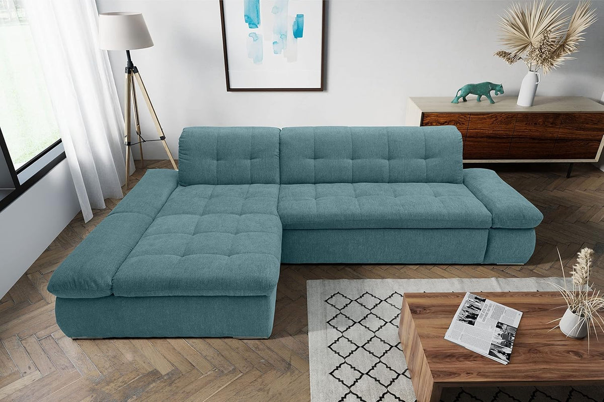 DOMO. collection Moric Corner Sofa, L-Shaped, Corner Sofa, L-shaped, 300 x 172 x 80 cm (W x D x H), Beige
